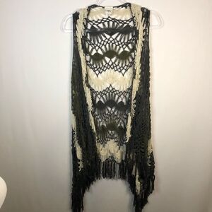 DayTrip Open Front Crochet Fringe Vest